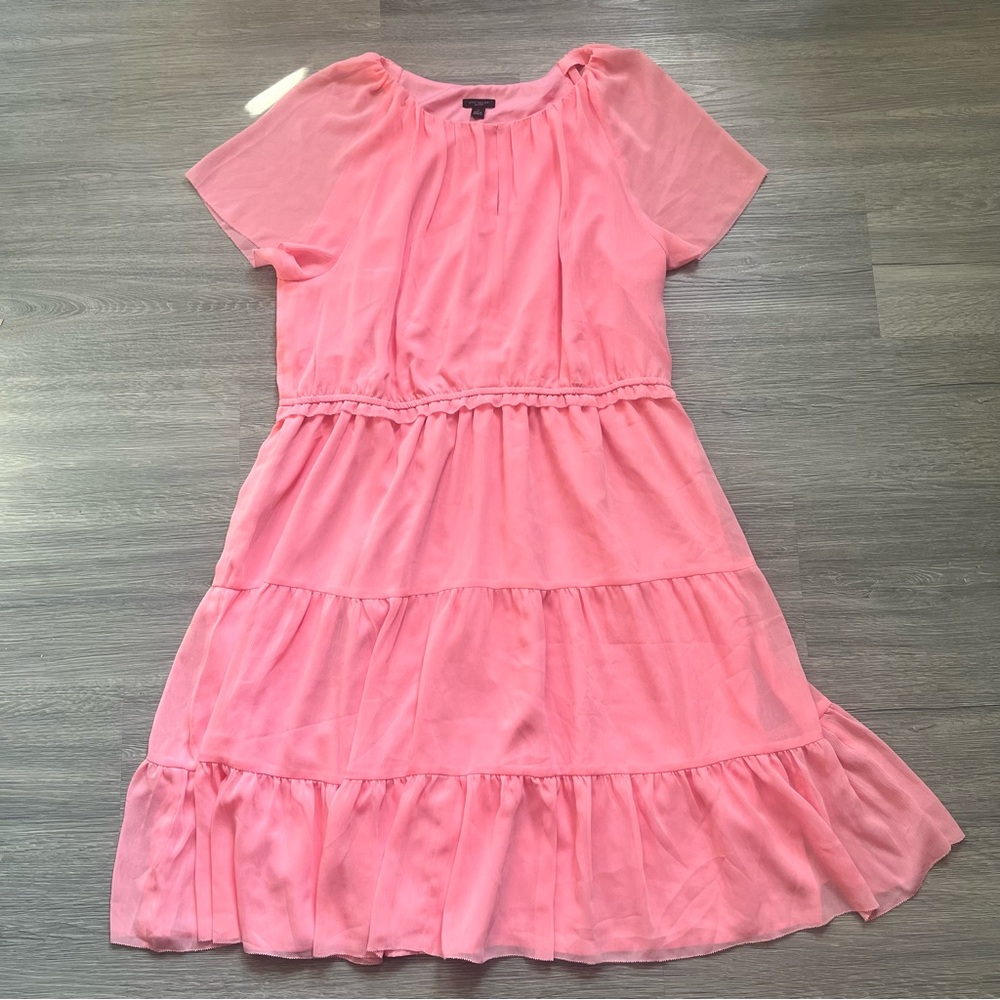 Ann Taylor Pink Tiered Chiffon Dress